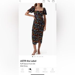 COPY - ASTR purple multi floral puff sleeve dress. Midi length, NWT, never worn